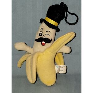 WHIFFER SNIFFERS Banana Plush Stuffed Clip Winking Peel Hat Mustache